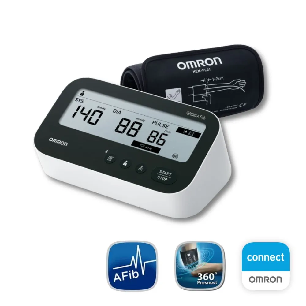 OMRON M4 Connect AFib Tlakomer + adaptér